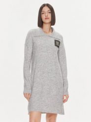 Liu Jo Sukienka dzianinowa 5F3036 MA08O Szary Regular Fit. Szare sukienki Liu Jo, l, bez wzorów, z dzianiny, bez kołnierzyka, bez ramiączek. Za 559.99 zł.