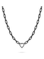 Liebeskind Naszyjnik z elementem ozdobnym - dł. 45 cm rozmiar: onesize. Czarne naszyjniki Liebeskind, z materiału, ze stali. Za 213.69 zł.