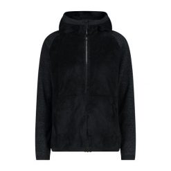 Polar z kapturem dla kobiet CMP. Czarne bluzy z polaru CMP, bez wzorów, z polaru, trekkingowe. W wyprzedaży za 381.40 zł.