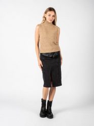 Pinko Bluzka "Bevanda" | 1G17ZL A033 | Kobieta | Beżowy. Brązowe bluzki Pinko, m, bez wzorów, z acetatu, bez kołnierzyka, bez ramiączek. W wyprzedaży za 319.00 zł.