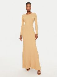 BARDOT Sukienka dzianinowa 59510DB Żółty Slim Fit. Żółte sukienki Bardot, s, bez wzorów, z dzianiny, bez kołnierzyka, bez ramiączek. Za 299.99 zł.