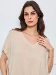 CXL by Christian Lacroix Sweter w kolorze beżowym rozmiar: onesize. Brązowe swetry CXL by Christian Lacroix, bez wzorów, z wełny, bez ramiączek. Za 173.99 zł.