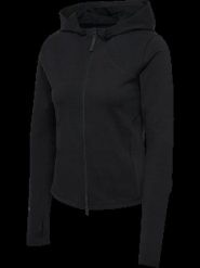Hummel damska bluza z kapturem rozpinana z elastycznej bawełny – BLACK. Czarne bluzy Hummel, l, bez wzorów, z bawełny, z kapturem. Za 242.50 zł.