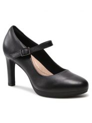 Clarks Półbuty Ambyr Shine 261577844 Czarny. Czarne półbuty wsuwane Clarks, bez wzorów, ze skóry, bez obcasa, na obcasie. Za 269.99 zł.