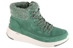 Buty zimowe damskie, On-The-Go Stellar - Winterize. Zielone trekkingi Skechers, bez wzorów, z materiału, przed kolano, bez zapięcia, trekkingowe. Za 349.99 zł.