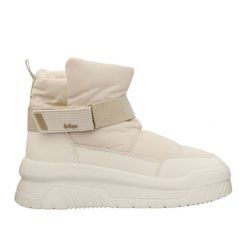 Buty Lee Cooper LCJ-24 beżowy. Brązowe śniegowce bez wzorów, z materiału, bez zapięcia. Za 285.68 zł.