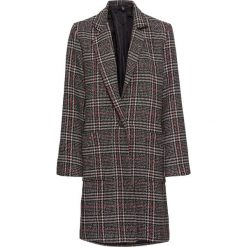 Płaszcz z materiału w optyce wełny bonprix szaro-biało-czerwony w kratę. Płaszcze marki bonprix. Za 124.99 zł.