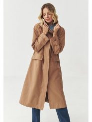 TATUUM Płaszcz przejściowy w kolorze jasnobrązowym rozmiar: M. Brązowe płaszcze Tatuum, m, bez wzorów, z tkaniny, bez kaptura. Za 425.06 zł.