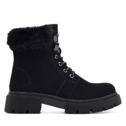 Botki JENNY. Czarne botki Jenny, bez wzorów, bez obcasa, na płaskiej podeszwie, bez zapięcia. Za 143.99 zł.
