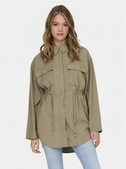 ONLY Kurtka koszulowa Nadine 15308614 Khaki Regular Fit. Brązowe kurtki ONLY, l, bez wzorów, z wiskozy, bez kaptura. Za 119.99 zł.