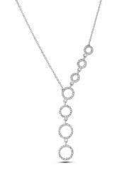 Atelier MIU Naszyjnik z elementami ozdobnymi - dł. 50 cm rozmiar: onesize. Szare naszyjniki atelier MIU, z materiału, z cyrkonią, srebrne. Za 43.95 zł.