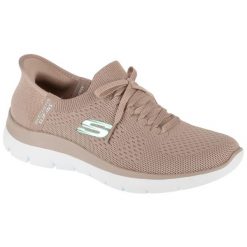 Buty sportowe Sneakersy damskie, Slip-Ins: Summits - New Daily. Brązowe buty treningowe Skechers, bez wzorów, bez zapięcia, trekkingowe. Za 369.99 zł.