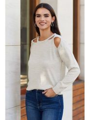 Milan Kiss Sweter w kolorze beżowym rozmiar: L. Brązowe swetry Milan Kiss, l, bez wzorów, bez ramiączek. Za 96.60 zł.
