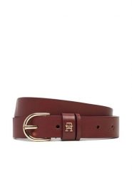 Tommy Hilfiger Pasek Damski Essential Effortless 2.5 Go AW0AW16836 Bordowy. Czerwone paski Tommy Hilfiger, bez wzorów, ze skóry. Za 189.99 zł.