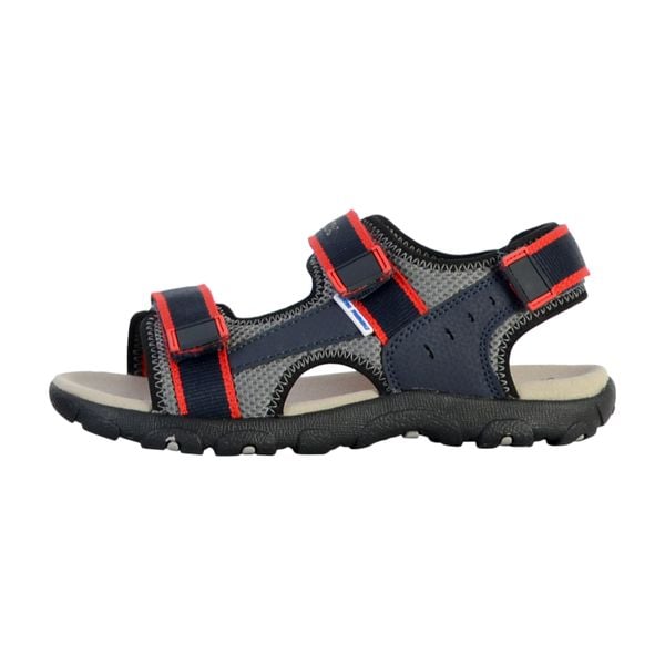 Sandały GEOX JR SANDAL STRADA A Czerwony. Czerwone sandały Geox, bez wzorów, ze skóry, bez obcasa, bez zapięcia. Za 152.99 zł.