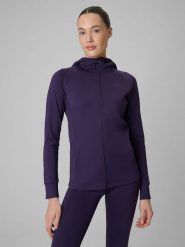 4F Bluza treningowa regular szybkoschnąca damska - fioletowy S. Fioletowe bluzy bez kaptura 4f, s, bez wzorów, bez kaptura, na fitness i siłownię. Za 199.99 zł.