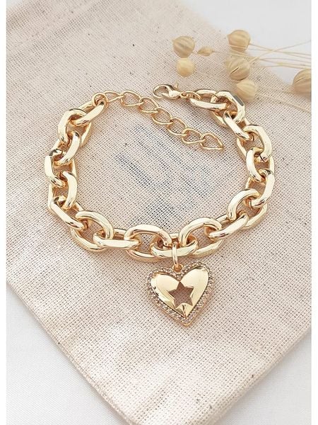 Atelier MIU Pozłacana bransoletka z cyrkoniami rozmiar: onesize. Żółte bransoletki atelier MIU, z cyrkonią, pozłacane. Za 50.45 zł.