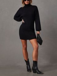 LA Angels Sukienka dzianinowa w kolorze czarnym rozmiar: L. Czarne sukienki LA Angels, na co dzień, l, bez wzorów, z dzianiny, bez kołnierzyka, bez ramiączek, mini, proste. Za 173.99 zł.