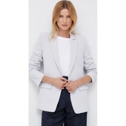 Emporio Armani marynarka kolor szary jednorzędowa gładka. Szare marynarki i żakiety Emporio Armani, bez wzorów, z tkaniny, klasyczne, bez ramiączek. Za 2,179.90 zł.