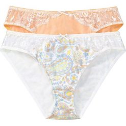 Figi (2 pary), bawełna organiczna bonprix z nadrukiem + łososiowy. Figi marki bonprix. Za 39.98 zł.