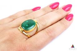 Pierścionek Malachit złoto 2. Żółte pierścionki Brazi druse jewelry, z malachitem, srebrne. Za 495.00 zł.