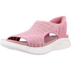 Sandały SKECHERS 119805S Rose. Czerwone sandały Skechers, bez wzorów, z tkaniny, bez obcasa, bez zapięcia. Za 268.99 zł.