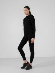 4F Legginsy dzianinowe damskie - czarne XS. Czarne legginsy 4f, bez wzorów, z dzianiny, sportowe. W wyprzedaży za 79.99 zł.