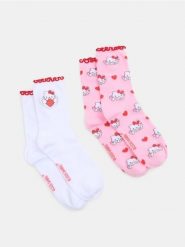 Długie skarpety 2 pack Hello Kitty - wielobarwny. Skarpetki Sinsay, bez wzorów. Za 12.99 zł.