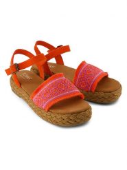 TOMS Sandały w kolorze pomarańczowym rozmiar: 41. Pomarańczowe sandały TOMS, bez wzorów, z otwartym noskiem, bez obcasa, bez zapięcia. Za 139.95 zł.