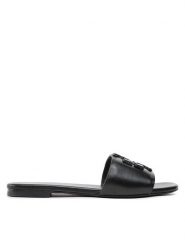 Tory Burch Klapki Double Stack Logo Slide 149466 Czarny. Czarne klapki Tory Burch, bez wzorów, ze skóry, bez obcasa, bez zapięcia. Za 1,789.00 zł.