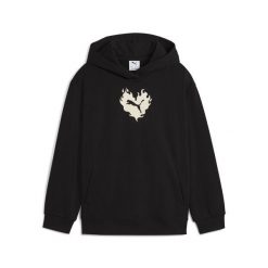 Młodzieżowa bluza z kapturem Flaming Love PUMA Black. Czarna bluzy Puma, m, bez wzorów, z dzianiny, z kapturem, do biegania. Za 234.50 zł.