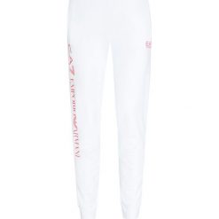 Spodnie EA7 EMPORIO ARMANI. Białe spodnie dresowe EA7 Emporio Armani, bez wzorów, z dresówki. W wyprzedaży za 252.00 zł.
