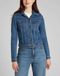 LEE RIDER JACKET DAMSKA KURTKA JEANSOWA WORN IRIS L54MMWQW. Niebieskie kurtki Lee, l, bez wzorów, z jeansu, bez kaptura. Za 289.99 zł.