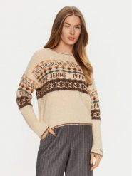 Pepe Jeans Sweter Hitty PL702193 Beżowy Relaxed Fit. Brązowe swetry Pepe Jeans, xs, bez wzorów, z jeansu, bez ramiączek. Za 189.99 zł.
