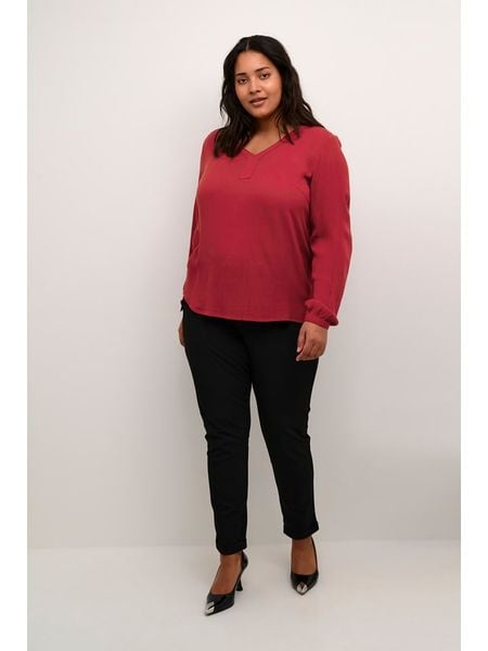 KAFFE curve Bluzka w kolorze bordowym rozmiar: 56. Czerwone bluzki KAFFE curve, bez wzorów, z wiskozy, bez kołnierzyka, bez ramiączek. Za 43.99 zł.