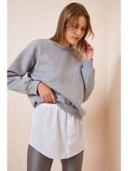 Happiness Istanbul Taliowana bluzka przedłużająca w kolorze białym rozmiar: 38. Białe bluzki Happiness Istanbul, bez wzorów, bez kołnierzyka, bez ramiączek. Za 35.18 zł.