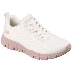 Buty sportowe damskie Skechers Bobs B Lite. Białe buty treningowe Skechers, bez wzorów, bez zapięcia, na fitness i siłownię. Za 390.00 zł.
