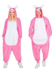 Carnival Party Kombinezon kostiumowy "Bunny" w kolorze jasnoróżowo-białym rozmiar: XXL. Białe kombinezony Carnival Party, xxl, bez wzorów, bez kołnierzyka, bez ramiączek, krótkie. Za 130.99 zł.