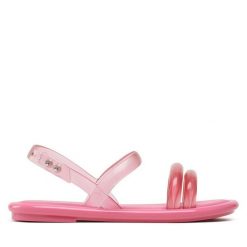 Sandały Melissa. Czerwone sandały Melissa, bez wzorów, bez obcasa, na płaskiej podeszwie, bez zapięcia. Za 419.99 zł.