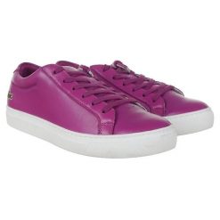 Skórzane Buty Sportowe Dla Kobiet. Fioletowe buty trekkingowe Lacoste, bez wzorów, z materiału, bez zapięcia, trekkingowe. Za 718.99 zł.
