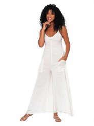 Aller Simplement Kombinezon w kolorze białym rozmiar: 38/40. Białe kombinezony Aller Simplement, bez wzorów, z bawełny, bez kołnierzyka, bez ramiączek. Za 86.99 zł.