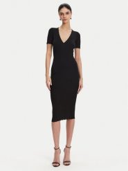 Elisabetta Franchi Sukienka dzianinowa AM-53S-51E2 Czarny Slim Fit. Czarne sukienki Elisabetta Franchi, s, bez wzorów, z dzianiny, bez kołnierzyka, bez ramiączek. Za 1,489.00 zł.