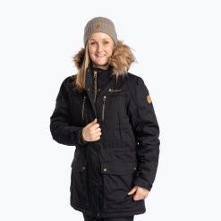 Kurtka zimowa damska Pinewood Finnveden Winter Parka. Czarne płaszcze PINEWOOD, na jesień, bez wzorów, sportowe, bez kaptura. Za 739.99 zł.