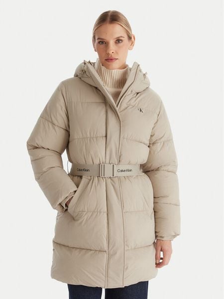 Calvin Klein Jeans Kurtka zimowa LV047D508G Beżowy Regular Fit. Brązowe kurtki Calvin Klein Jeans, na zimę, s, bez wzorów, z jeansu, bez kaptura. Za 1,199.00 zł.