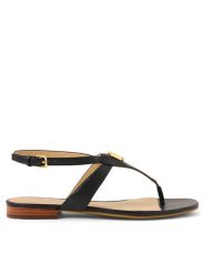 LAUREN RALPH LAUREN Sandały Everley 802959145001 Czarny. Czarne sandały Lauren Ralph Lauren, bez wzorów, ze skóry, bez obcasa, na płaskiej podeszwie, bez zapięcia. Za 629.99 zł.