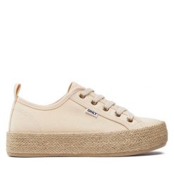 Espadryle ONLY Shoes. Brązowe espadryle ONLY SHOES, bez wzorów, bez obcasa. Za 139.99 zł.