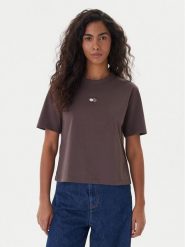 Tommy Jeans T-Shirt Badge DW0DW22202 Brązowy Boxy Fit. Brązowe t-shirty Tommy Jeans, s, bez wzorów, z bawełny, bez kołnierzyka, bez ramiączek. Za 149.99 zł.