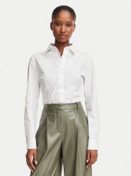 BOSS Koszula Bashinah 50571060 Biały Slim Fit. Białe koszule Boss, bez wzorów, z bawełny, biznesowe, bez kołnierzyka, bez ramiączek. Za 699.99 zł.
