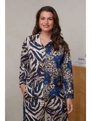 Curvy Lady Koszula w kolorze beżowo-granatowym rozmiar: 44/46. Brązowe koszule Curvy Lady, bez wzorów, klasyczne, bez kołnierzyka, bez ramiączek. Za 127.35 zł.