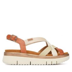 Sandały Pikolinos. Brązowe sandały Pikolinos, bez wzorów, bez obcasa, na płaskiej podeszwie, bez zapięcia. Za 559.99 zł.